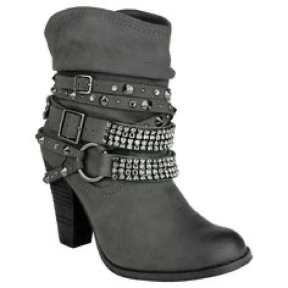 NEW Not Rated Sierra Bling Strap Grey Booties